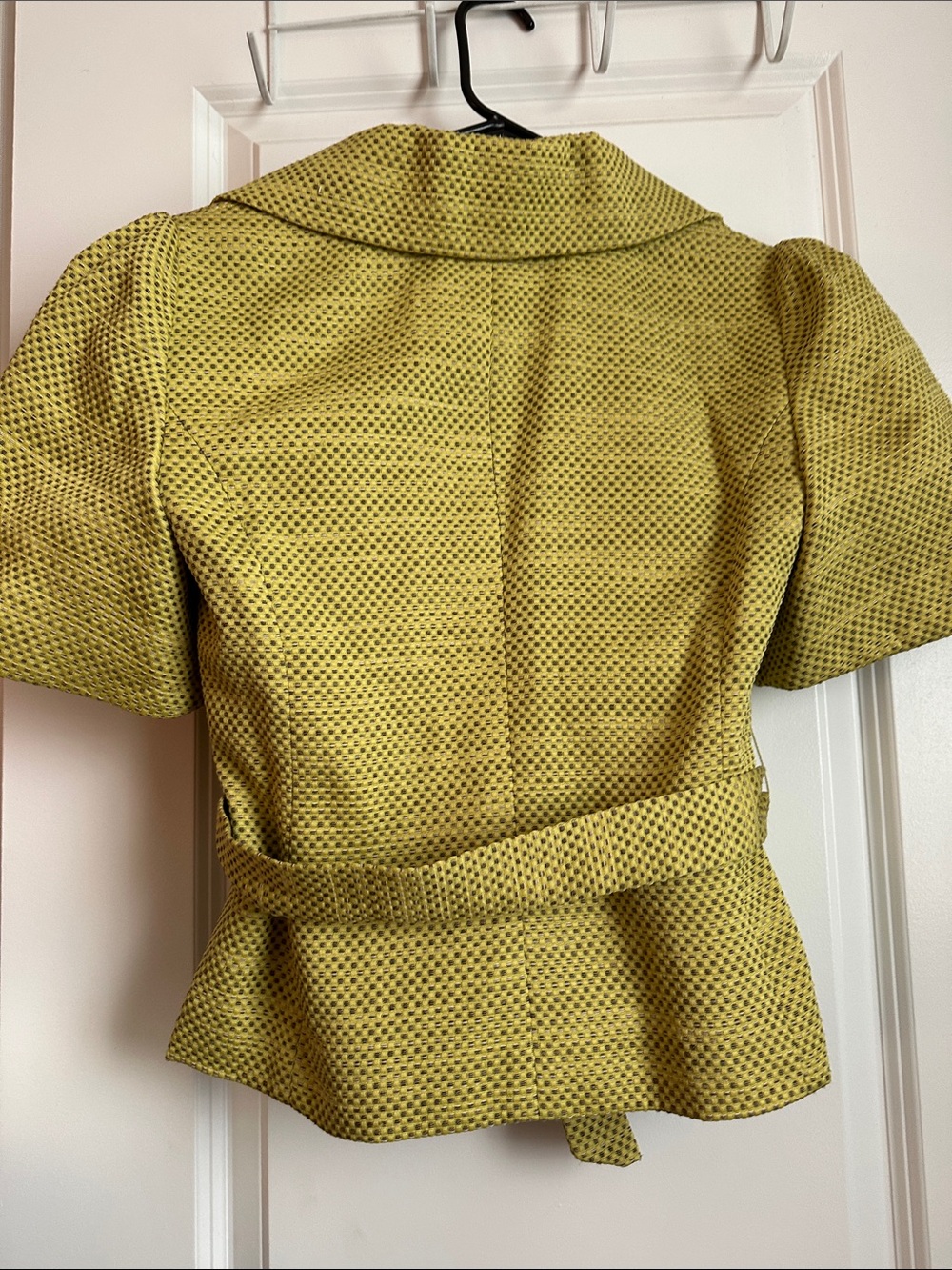 The Limited Chartreuse Short Sleeve Belted Blazer - Picture 4 of 6